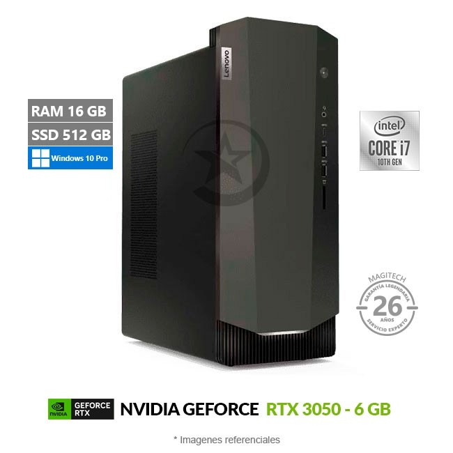 PC Lenovo IdeaCentre 5i Creator Edition, Intel Core i7-10700F Hasta 4.8 GHz, RAM 16GB, SSD 512GB, 6GB NVIDIA RTX 3050, Windows 11 Pro