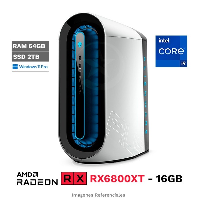 PC Dell Alienware Aurora R12 Pro, Intel Core i9-11900KF Hasta 5.3 GHz, RAM 64 GB, SSD 2TB, 16GB AMD Radeon RX6800XT, Windows 11 Pro