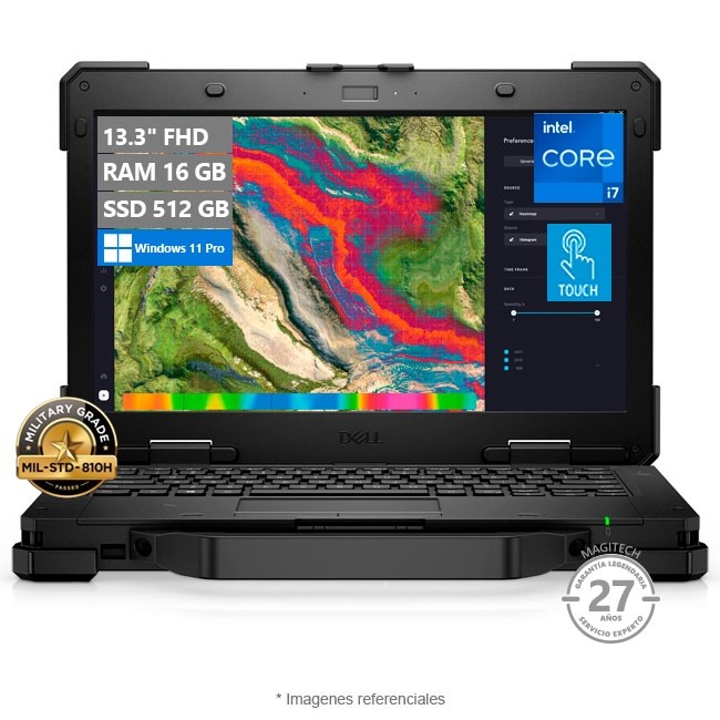 Laptop Dell Latitude 7330 Rugged Extreme Touch, Intel Core i7-1185G7 Hasta 4.8 GHz, RAM 16GB, SSD 512GB, LED 13.3" FHD Touch, IP53, SIM-5G, Windows 11 Pro