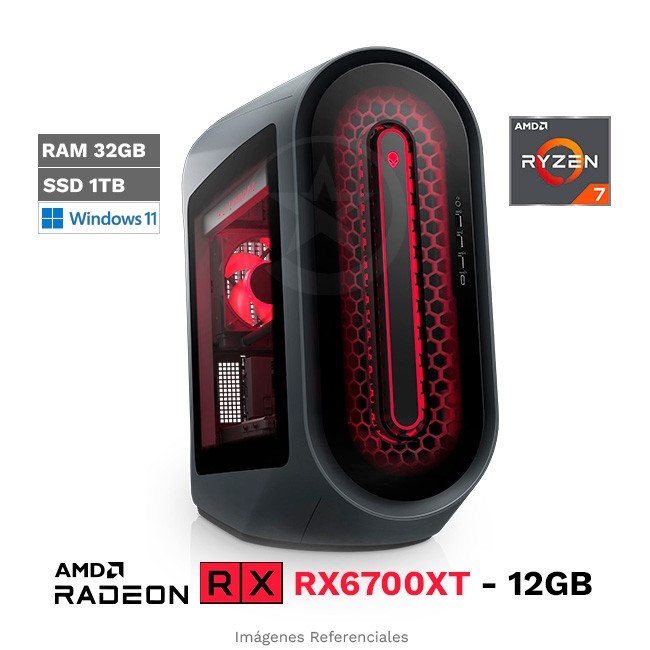 PC Dell Alienware Aurora R14 Gaming, AMD Ryzen 7 5800 Hasta 4.6 GHz, RAM 32GB, SSD 1TB, 12GB AMD Radeon RX6700XT, Windows 11 Home