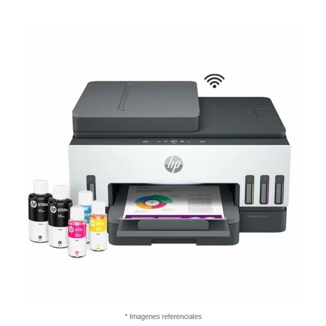 Impresora HP Multifuncional Smart Tank 790, 15 ppm, USB 2.0, Bluetooth, Wi-Fi, LAN, Duplex, AAD, Fax, Color/BNegro, A4
