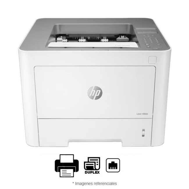 Impresora HP Laserjet Pro 408dn, Monocromática blanco y negro, velocidad de hasta 42 ppm, USB, Ethernet, Duplex, A4