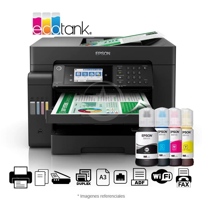 Impresora EPSON Multifuncional Ecotank L15150 - Impresión en formato ancho A3+ / Dúplex A4 y Carta / ADF / Red / Wi-Fi Direct® /Fax