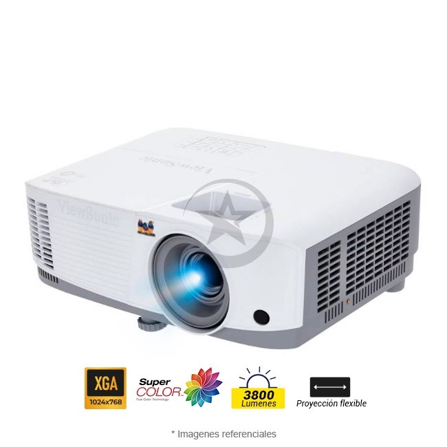 Proyector Viewsonic PA503X - DLP de 3800 Lumenes, resolución nativa XGA (1024x768), brillo superior y larga duración de lámpara, conectividad HDMI, VGA