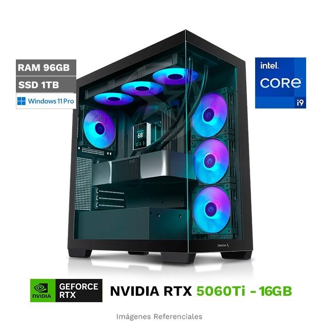 PC Magicstation Creator, Intel Core i9-14900KF Hasta 6.0 GHz, RAM 96 GB, MB Z790, SSD 1TB, 16GB NVIDIA GeForce RTX 5060Ti, Water Cooling, Wi-Fi 6E, Windows 11 Pro