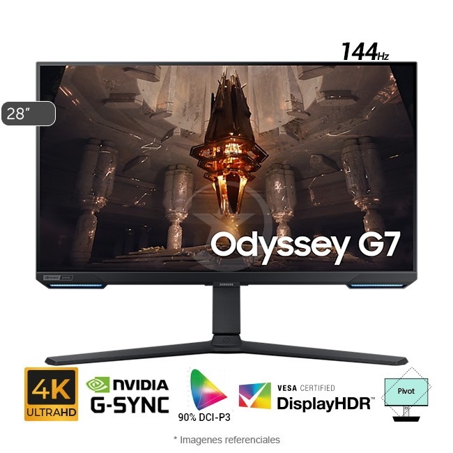 Monitor Samsung Odyssey G7 LS28BG700ENXGO Gaming, 28" IPS 4K (3840x2160), 16:9, HDMI, DP, USB, LAN, Wifi, Bluetooth, 144Hz, 1ms, Nvidia G-Sync