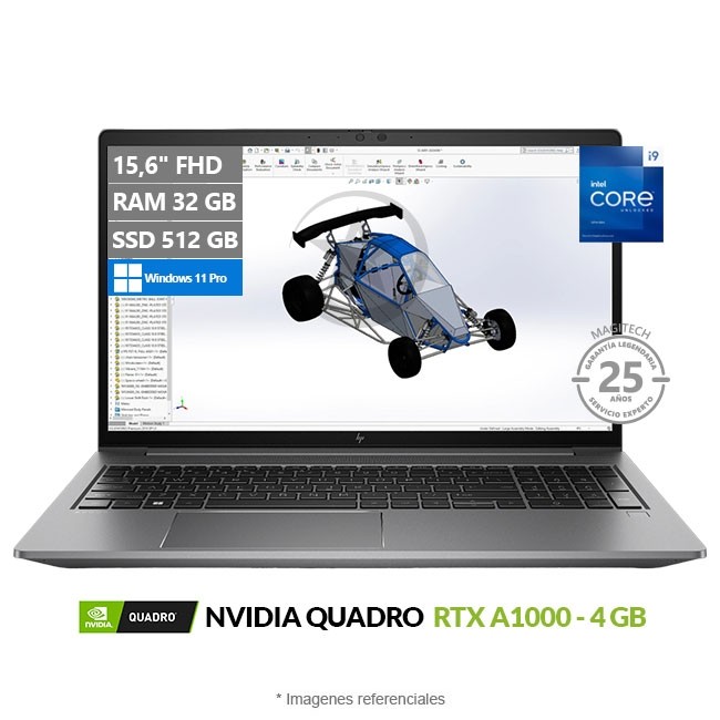 Laptop Workstation HP ZBook Power G9 15.6'', Intel Core i9-12900H Hasta 5.0 GHz, RAM 32GB, SSD 2TB, 4GB NVIDIA Quadro RTX A1000, LED 15.6" Full HD, Windows 11 Pro