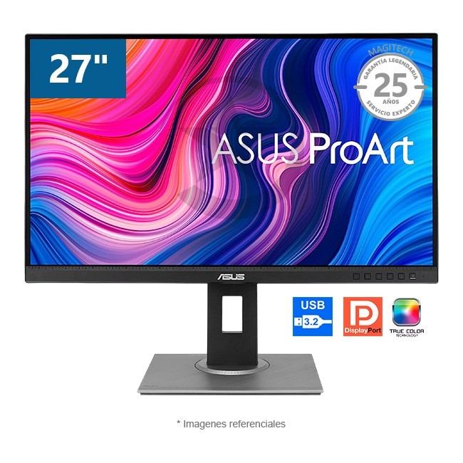 Monitor ASUS ProArt Display PA278QV, 27" IPS, 2K QHD (2560x1440), 100% sRGB, 100%, Precisión de color ?E <2, Verificado por Calman