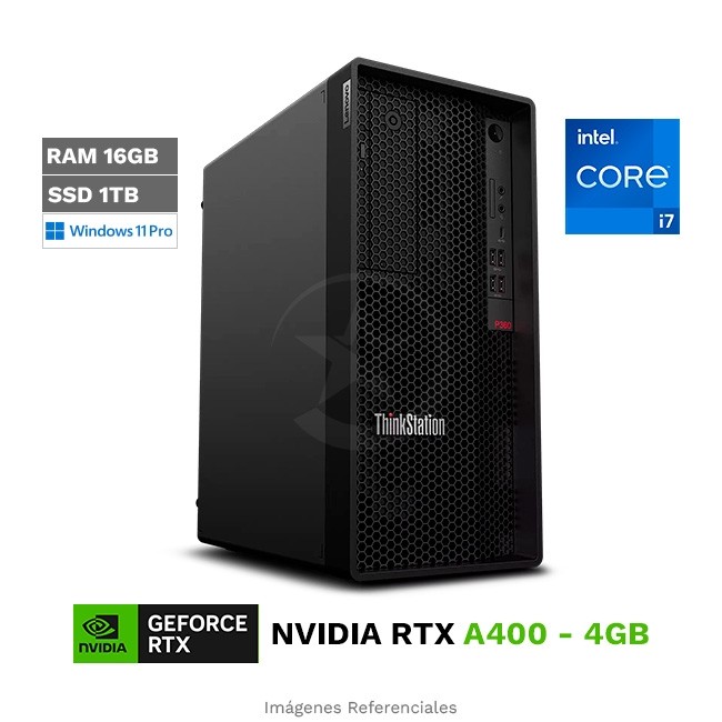 PC Lenovo ThinkStation P360 Tower Workstation, Intel Core i7-12700F Hasta 4.9 GHz, RAM 16GB, SSD 512GB, 4GB NVIDIA RTX A400, Windows 11 Pro