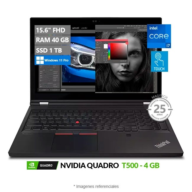 Laptop Lenovo Workstation ThinkPad P15s 2da Gen, Intel Core i7-1165G7 Hasta 4.7 GHz, RAM 40GB, SSD 1TB, Video 4 GB NVIDIA Quadro T500, LED 15.6" Full HD Touch, Windows 11 Pro
