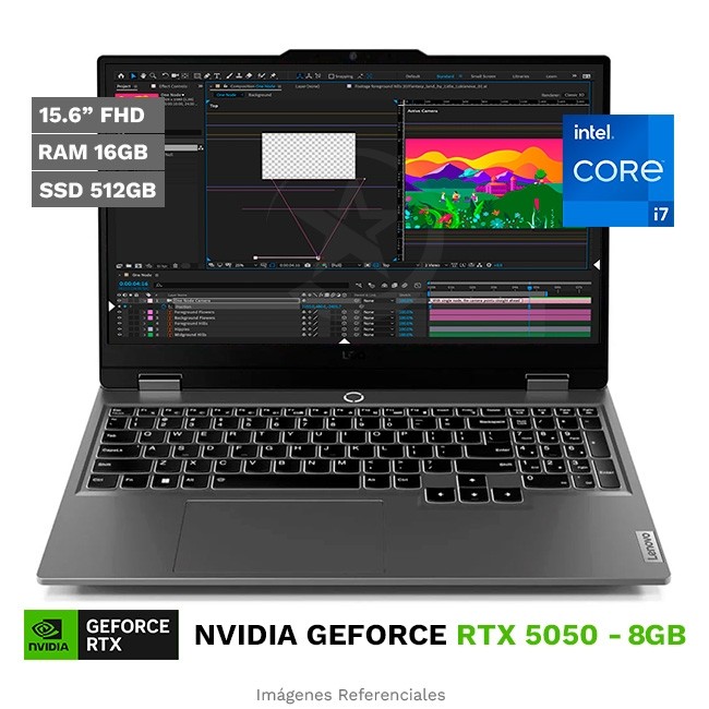 Laptop Lenovo LOQ (15'') Gaming, Intel Core i7-13700HX Hasta 5.0 GHz, RAM 16GB, SSD 512GB, 8GB NVIDIA GeForce RTX 5050, LED 15.6" Full HD a 144Hz **
