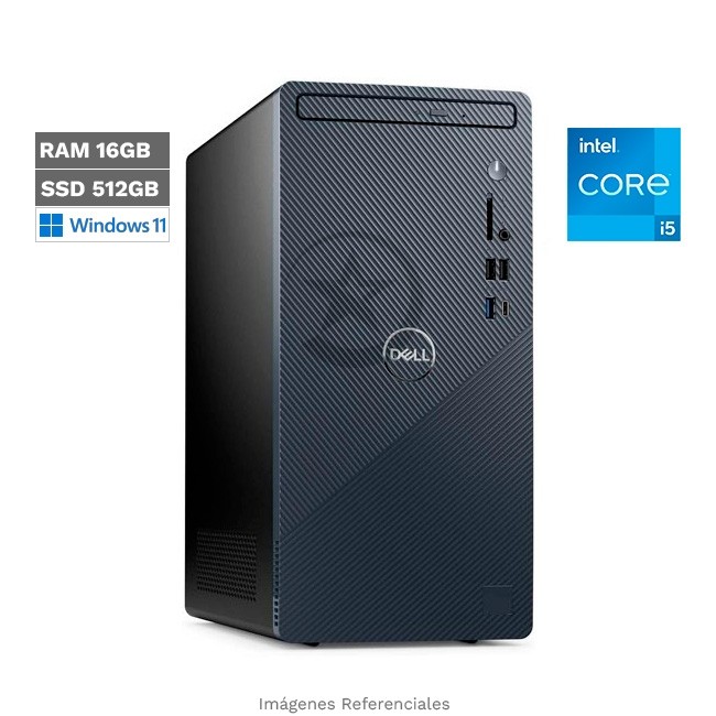 PC Dell Inspiron 3030, Intel Core i5-14400 Hasta 4.7 GHz, RAM 16GB, SSD 512GB, Wi-Fi, DVD-RW, Windows 11 Home