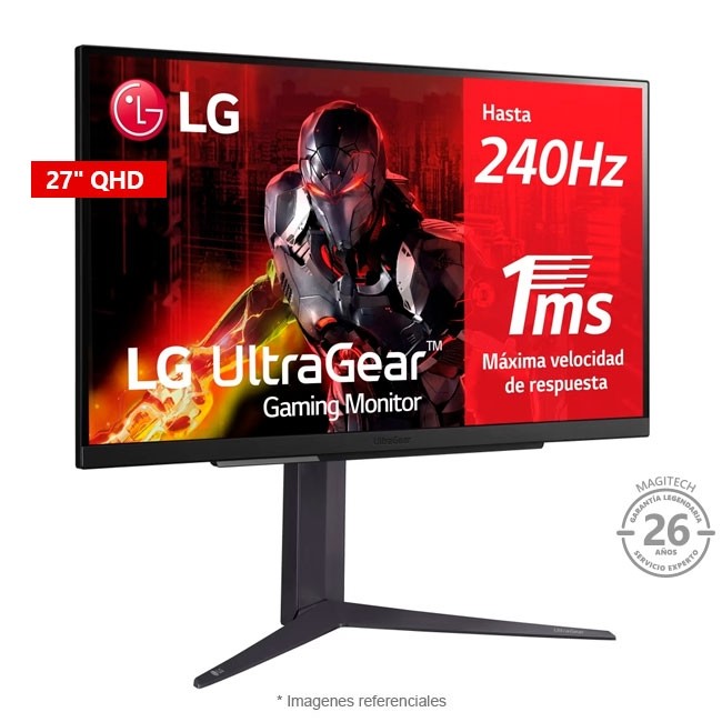 Monitor LG UltraGear 27GR83Q-B Gaming, 27" IPS QHD 2K (2560x1440), 16:9, HDMI, DP, USB, 240Hz, 1ms, DCI-P3 95% (CIE1976), AMD FreeSync Premium