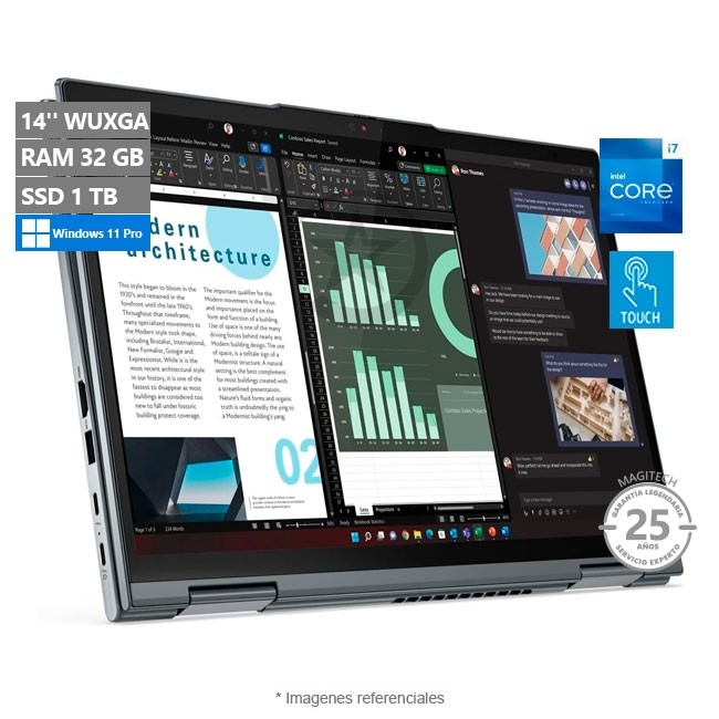 Convertible Lenovo ThinkPad X1 Yoga Gen 8 (14") Intel Core i7-1365U Hasta 5.2 GHz, RAM 32GB, Sólido SSD 1TB PCIe, LED 14'' WUXGA Táctil, Windows 11 Pro
