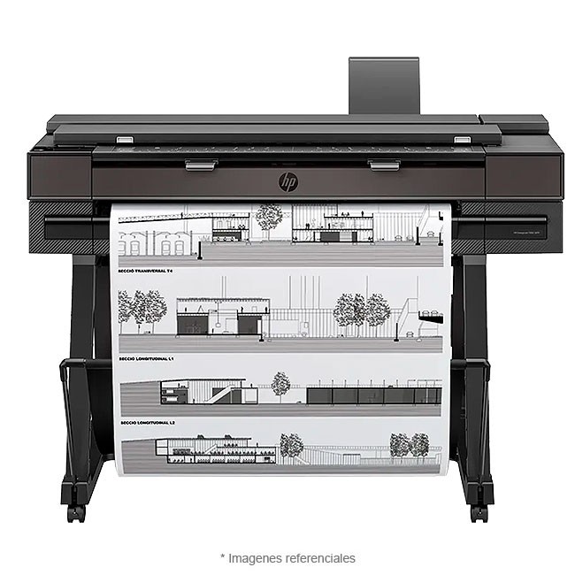 Plotter HP DesignJet Multifuncional T850 de 36 pulgadas, Impresión de gran formato Hasta A0 a Color, Gigabit Ethernet (1000Base-T), Wi-Fi 802.11b/g/n, eficiente de archivos y renders CAD.
