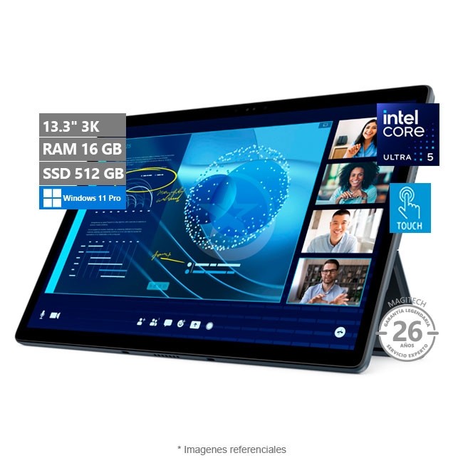 Convertible Dell Latitude 7350 (13''), 2-en-1 Desmontable, Intel Core Ultra 5 134U Hasta 4.4 GHz, RAM 16GB, SSD 512GB, LED 13.3" 3K Touch, Peso 0.89 kg, Windows 11 Pro