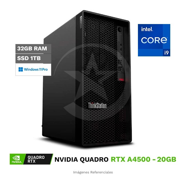 PC Lenovo ThinkStation P360 Tower Workstation, Intel Core i9-12900F Hasta 5.1 GHz, RAM 32GB, SSD 1TB, 20 GB NVIDIA Quadro RTX A4500, Windows 11 Pro