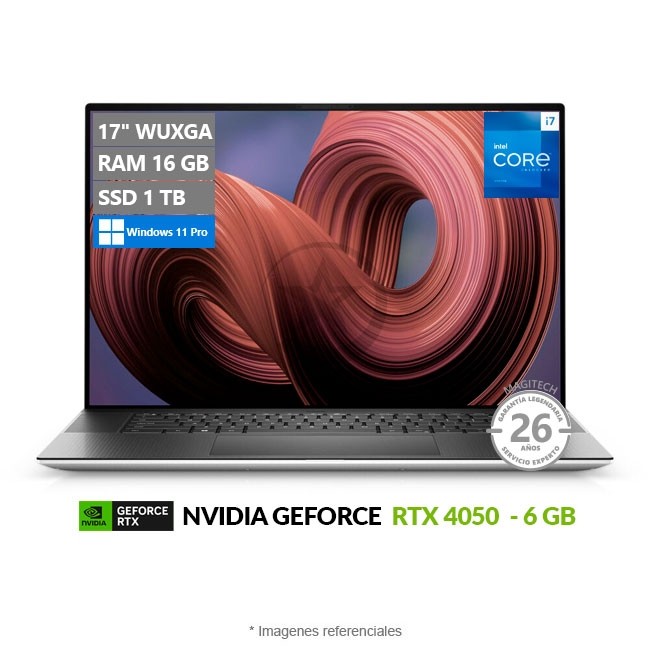 Laptop Dell XPS 17 9730, Intel Core i7-13700H Hasta 5.0 GHz, RAM 16GB, SSD 1TB, Video 6GB NVIDIA GeForce RTX 4050, LED 17" WUXGA Adobe sRGB 100%, Windows 11 Pro