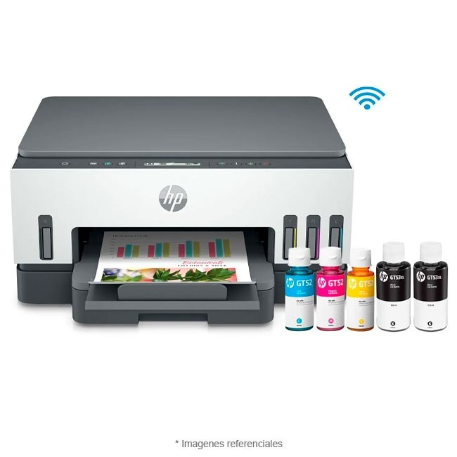 Impresora HP Multifuncional Smart Tank 720 a Color, Velocidad de 15 ppm, Impresión a Doble Cara, Wi-Fi 5G, USB 2.0