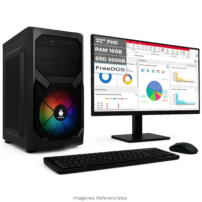 Combo PC MAGIC Executive, Intel Core i5 8400 Hasta 4.0 GHz, RAM 16GB, SSD 500GB, Wi-Fi, Monitor 22'' FHD, Teclado y mouse