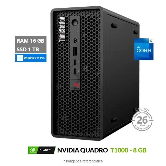 PC Lenovo ThinkStation P3 Ultra (SFF), Intel Core i7-13700 Hasta 5.2 GHz, RAM 16GB, SSD 1TB, 8 GB NVIDIA Quadro T1000, Windows 11 Pro
