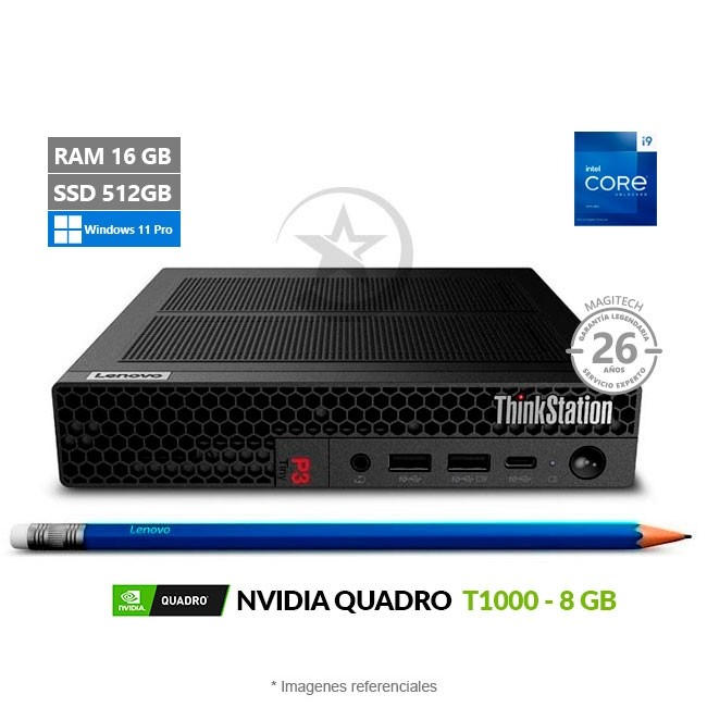 PC Lenovo ThinkStation P3 Tiny/ Core i9-13900T/ RAM 16GB/ SSD 512GB/ 8GB Quadro T1000/ W11P