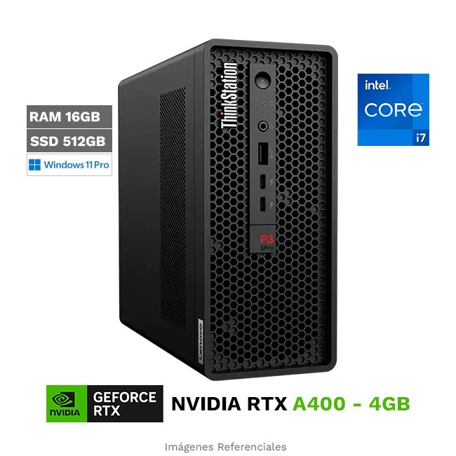 PC Workstation Lenovo ThinkStation P3 Ultra (SFF), Intel Core i7-13700 Hasta 5.4 GHz, RAM 16GB, SSD 1TB, 4 GB NVIDIA RTX A400, Windows 11 Pro