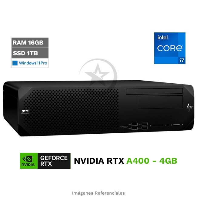 PC WorkStation HP Z2 G9 SFF, Core i7-13700 Hasta 5.2GHz, RAM 16GB, SSD 1TB, 4GB NVIDIA RTX A400, Wi-Fi, Windows 11 Pro