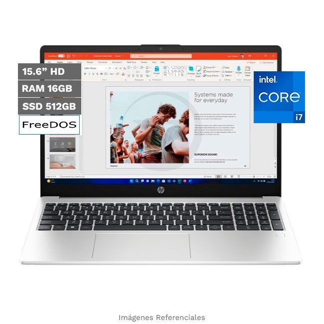 Laptop HP 250 G10, Core i7-1355U Hasta 5.0GHz, RAM 16GB, SSD 512GB, 15.6'', Freedos