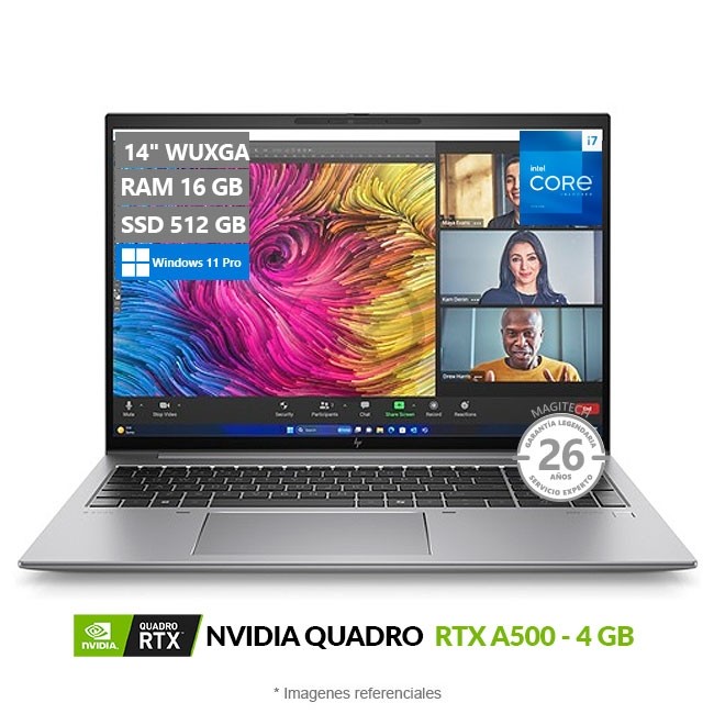 Laptop Workstation HP ZBook Firefly G10 14", Core i7-1355U Hasta 5.0 GHz, RAM 16GB, SSD 512GB, 4GB NVIDIA Quadro RTX A500, LED 14" WUXGA, Windows 11 Pro