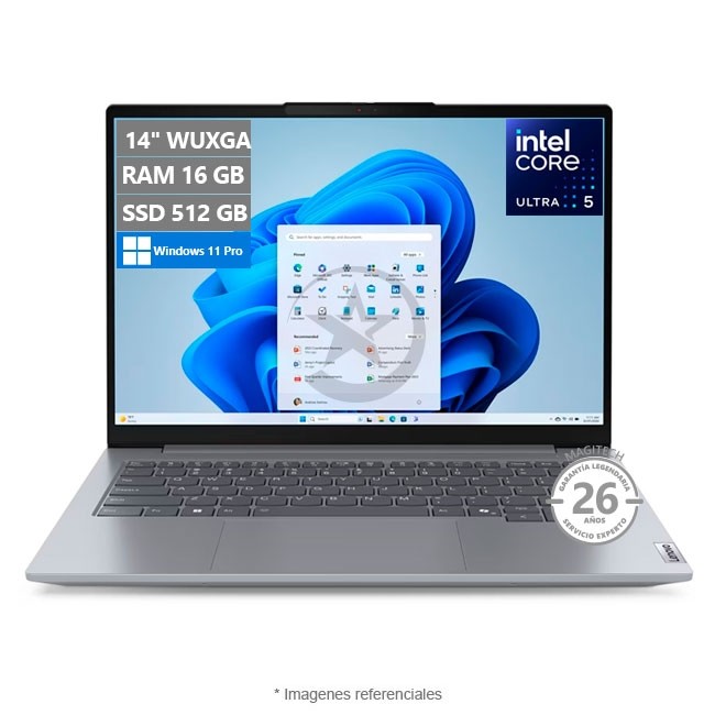 Laptop Lenovo ThinkBook 14 G7 IML, Intel Core Ultra 5 125U Hasta 4.3 GHz, RAM 16GB, SSD 512GB, LED 14" WUXGA, Windows 11 Pro