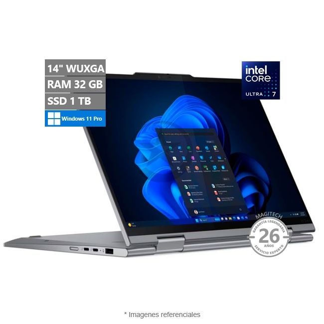 Laptop Lenovo ThinkPad X1 2-in-1 Gen 9, Ultra 7 155U Hasta 4.8 GHz, RAM 32GB, SSD 1TB, LED 14" WUXGA Táctil, 1.35 Kg, Windows 11 Pro (Convertible)