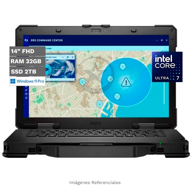 Laptop Dell Pro Rugged 14 con IA, Core Ultra 7 165U Hasta 4.9 GHz, RAM 32GB, SSD 2TB, LED 14" Full HD, Windows 11 Pro (Robustecida)