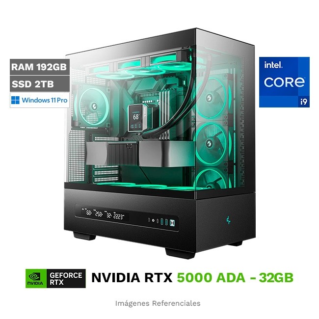 PC Magicstation VectorPro, Intel Core i9-14900KF Hasta 6.0 GHz, RAM 192GB, MB Z790, SSD 2TB, 32GB NVIDIA RTX 5000 ADA, Water Cooling, Wi-Fi 6E, Windows 11 Pro
