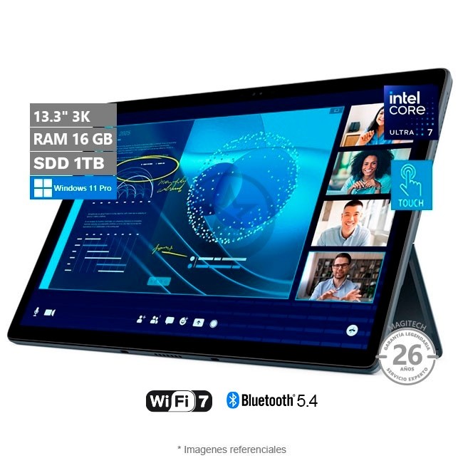 Convertible Dell Latitude 7350 (13''), 2-en-1 Desmontable, Intel Core Ultra 7 164U Hasta 4.8 GHz, RAM 16GB, SSD 1TB, LED 13.3" 3K Touch, Peso 0.89 kg, Windows 11 Pro