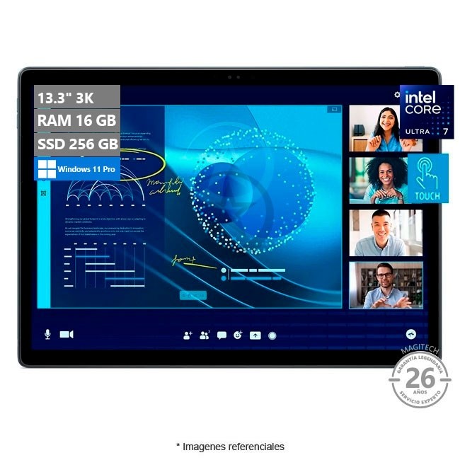 Convertible Dell Latitude 7350, 2-en-1 Desmontable, Intel Core Ultra 7 164U Hasta 4.8 GHz, RAM 16GB, SSD 256GB, LED 13.3" 3K Touch, Peso 0.89 kg, Windows 11 Pro