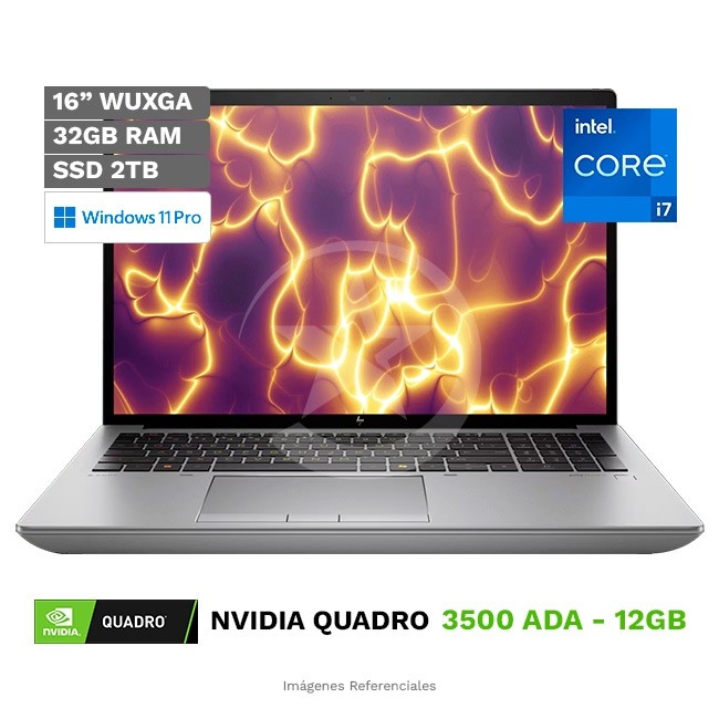 Laptop Workstation HP ZBook Fury G11 de 16'', Intel Core i7-14700HX Hasta 5.5 GHz, RAM 32GB, SSD 2TB, 12GB NVIDIA RTX 3500 ADA, 16" WUXGA, Windows 11 Pro SP