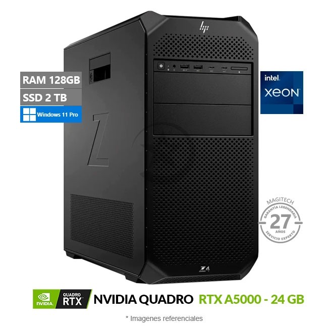 PC Workstation HP Z4 G4, Intel Xeon W-2195 Hasta 4.3 GHz, RAM 128GB, SSD 2TB, 24GB NVIDIA RTX A5000, Windows 11 Pro