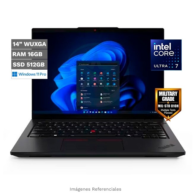 Laptop Lenovo ThinkPad L14 Gen 6, Core Ultra 7 255U Hasta 5.2 GHz, RAM 16GB, SSD 512GB, 14" WUXGA, Windows 11 Pro