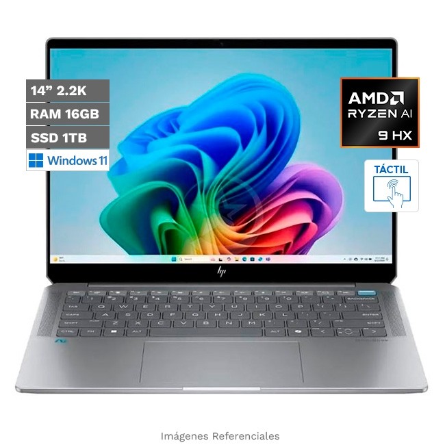 Laptop HP OmniBook Ultra 14, AMD Ryzen AI 9 365 Hasta 5.0 GHz, RAM 16GB, SSD 1TB, LED 14" 2.2K Táctil, Windows 11 Home