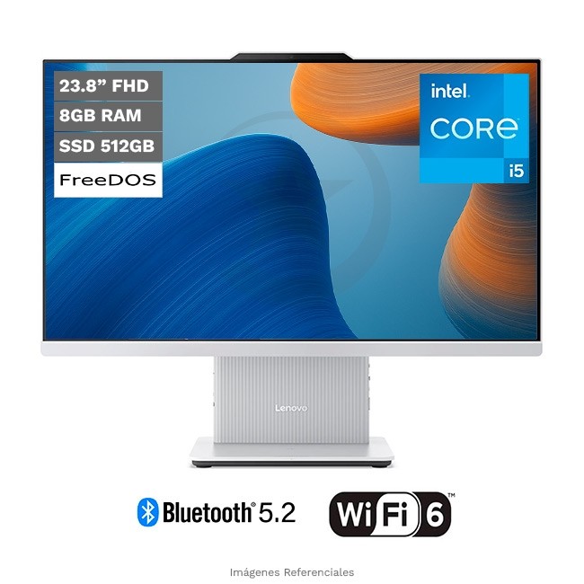 PC Lenovo Todo en Uno IdeaCentre 24IRH9, Intel Core i5-13420H Hasta 4.6 GHz, RAM 8GB, SSD 512GB, LED 24" FHD de 100 Hz, Wi-Fi, BT