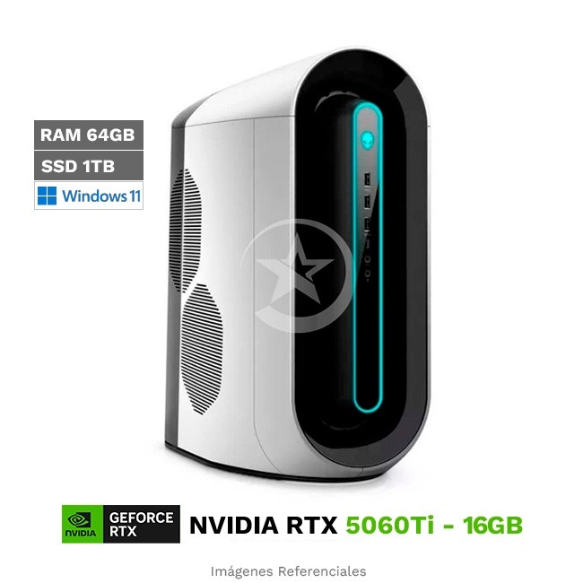 PC Dell Alienware Aurora R9, Intel Core i9-9900F Hasta 5.0 GHz, RAM 64GB, SSD 1TB, 16 GB NVIDIA GeForce RTX 5060Ti, Windows 11 Home