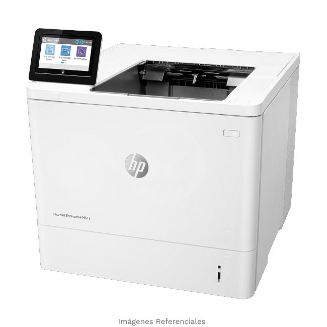 Impresora HP LaserJet Enterprise M612dn, monocromática blanco y negro, velocidad 42 ppm, USB y Ethernet, dúplex automática, A4.