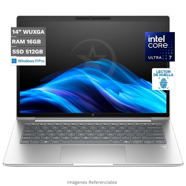 Laptop HP EliteBook 6 G1i (14''), Core Ultra 7 255U Hasta 5.2 GHz, RAM 16GB, SSD 512GB, LED 14" WUXGA, Windows 11 Pro