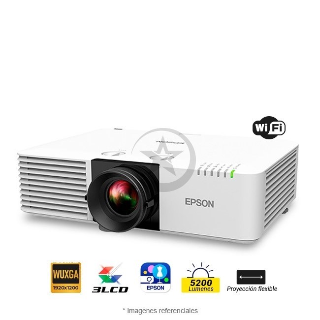 Proyector Epson PowerLite L530U, 5200 lúmenes, Tecnología 3LCD, resolución WUXGA (1920x1200), Parlantes 10W, HDMI