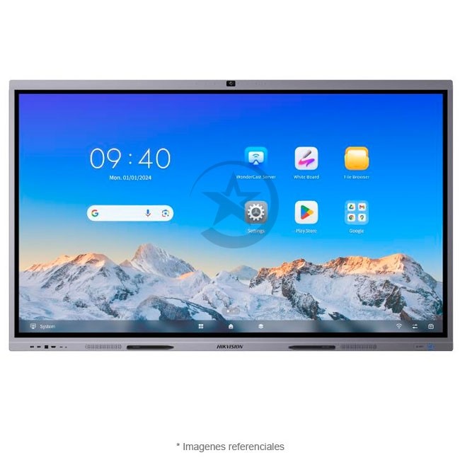 Pantalla Interactiva HIKVISION (HK-DS-D5C86RB/B) de 86", Touch, Sistemas duales de Android y Windows, Resolución 4K, Bocinas Integradas, Webcam