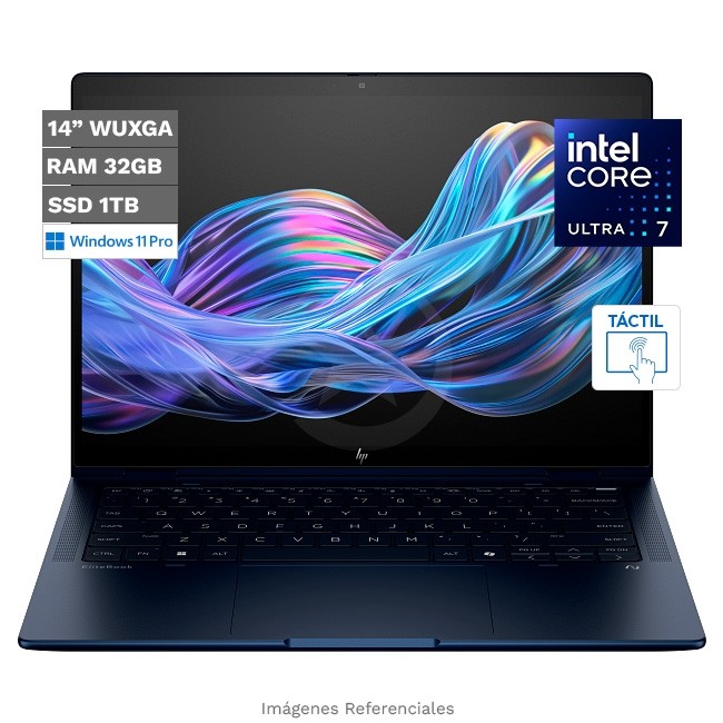 Laptop HP Elitebook X Flip G1i, Ultra 7 258V Hasta 4.8 GHz, RAM 32GB, SSD 1TB, LED 14" WUXGA Táctil, Windows 11 Pro