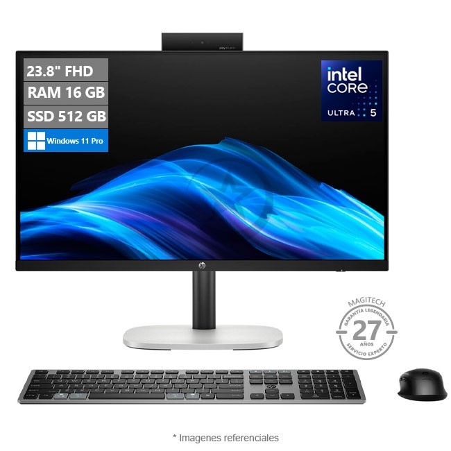 PC Todo en Uno HP ProStudio 4 G1i, Intel Core Ultra 5-225 Hasta 4.9 GHz, RAM 16GB, SSD 512GB, LED 23.8" Full HD, Windows 11 Pro