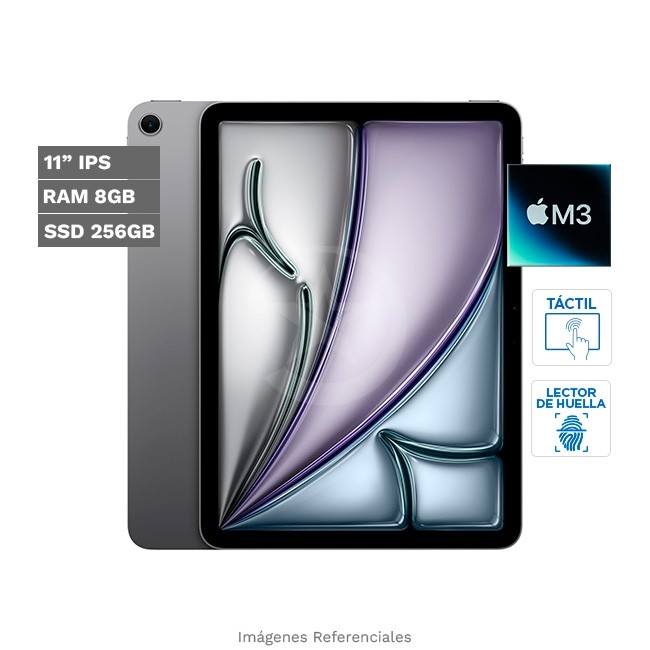 Tablet APPLE iPad Air (2025) Wi-Fi, CPU Apple M3 Octa-Core, RAM 8GB, SSD 256GB, Pantalla 11'' Liquid Retina IPS, Cámara de 12 MP, Wi-Fi 6E, iPadOS