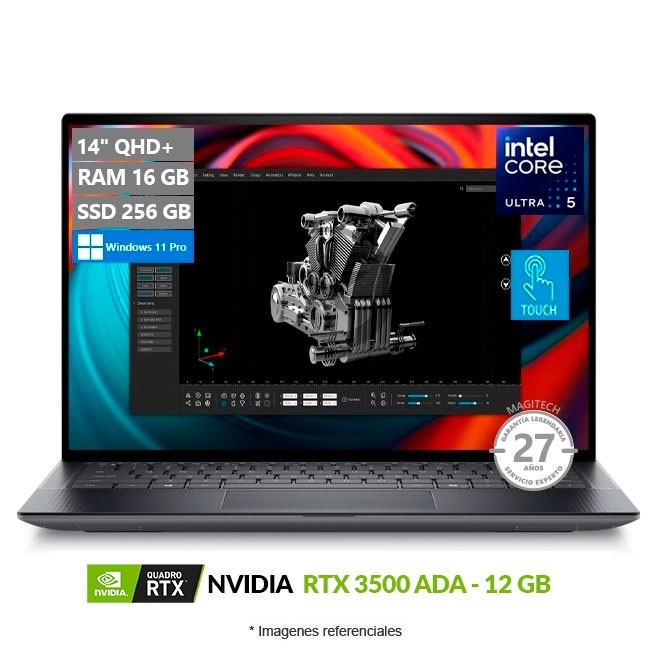 Dell Precision 7780 Workstation, Core i9-13950HX Hasta 5.5 GHz, RAM 64GB, SSD 2TB, 12GB NVIDIA RTX 3500 ADA, Pantalla 17.3" FHD , Windows 11 Pro